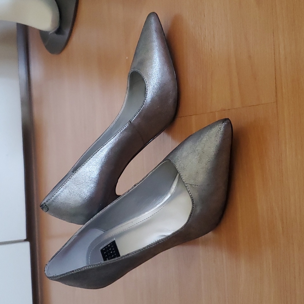 White House Black Market Olivia Silver Pumps